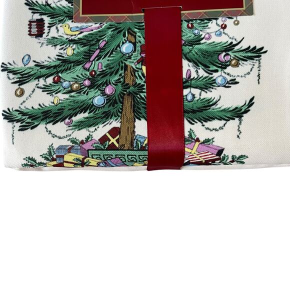 Spode Christmas Tree Tartan Holiday Tablecloth 60x120 Oblong New - Picture 3 of 14